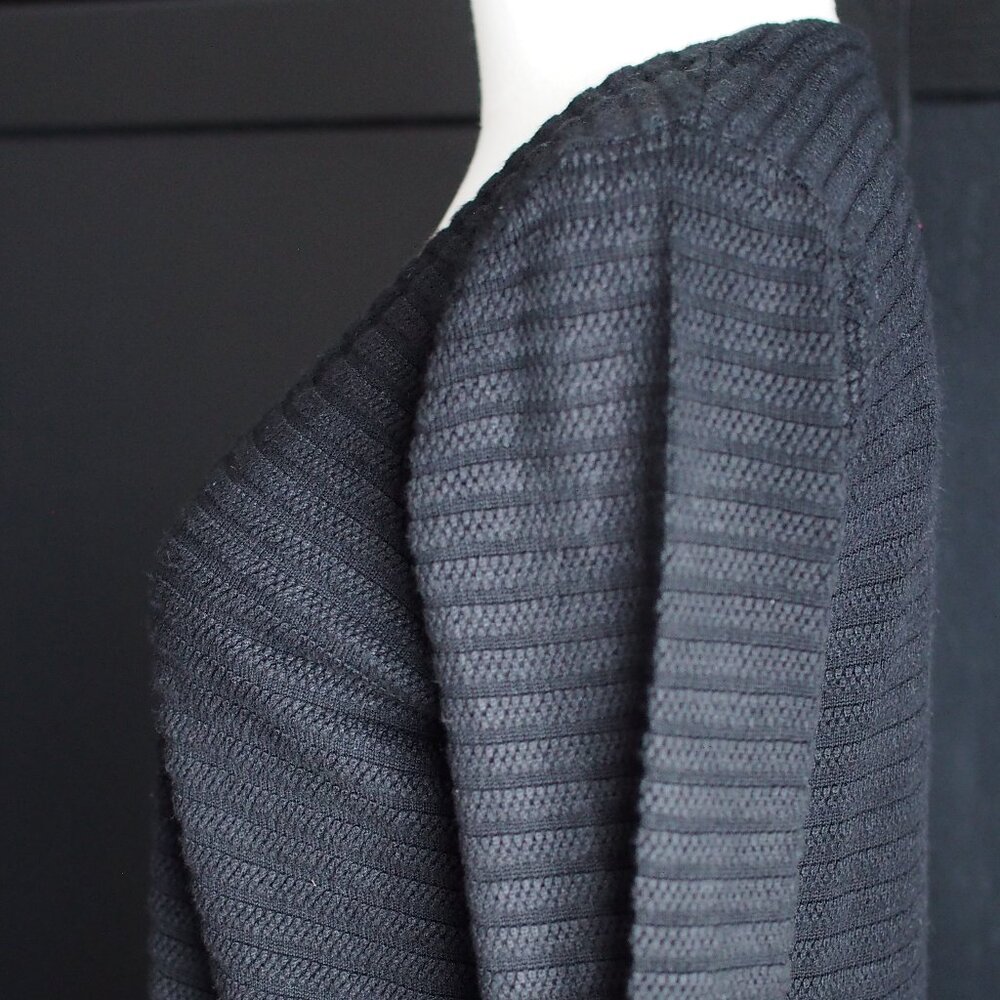 Twik (by Simon's) | Black Ribbed Open Cardigan - Picture 4 of 5